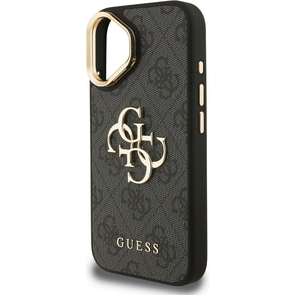 Guess-PU-4G-Metal-Logo-Stand-Camera-Frame-kryt-iPhone-16-cerny