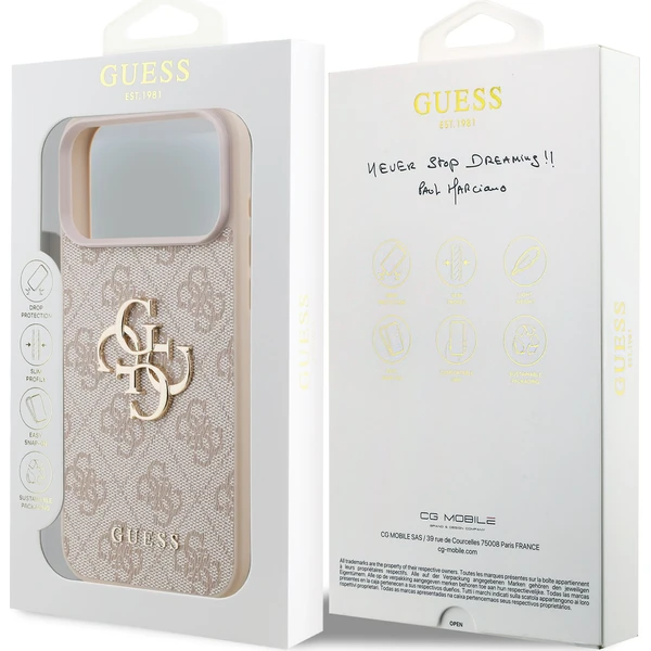 Guess-PU-4G-Metal-Logo-kryt-iPhone-17-Pro-Max-ruzovy