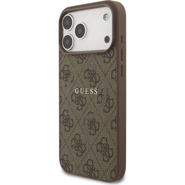 Guess-PU-Leather-4G-Colored-Ring-MagSafe-Zadni-Kryt-pro-iPhone-17-Pro-Max-hnedy