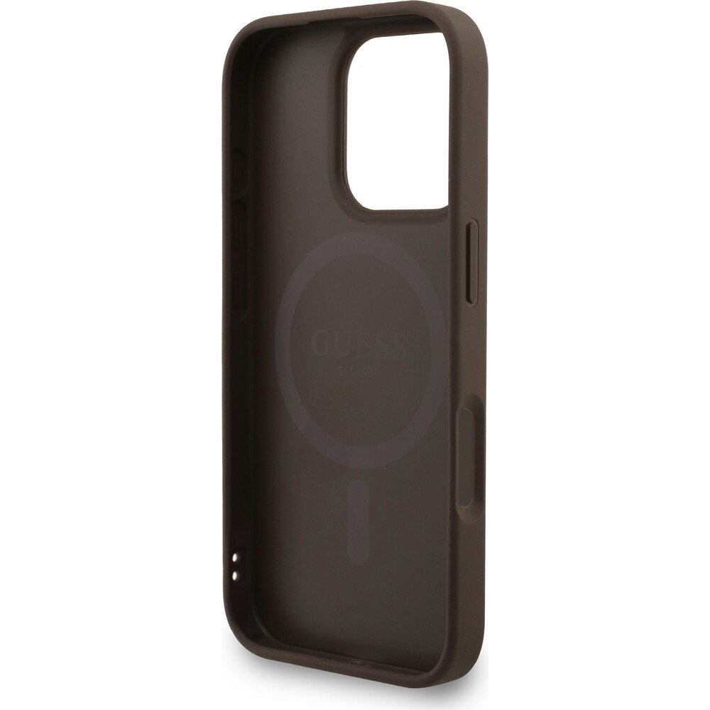 Guess-PU-Leather-4G-Colored-Ring-Strap-MagSafe-kryt-iPhone-16-Pro-hnedy