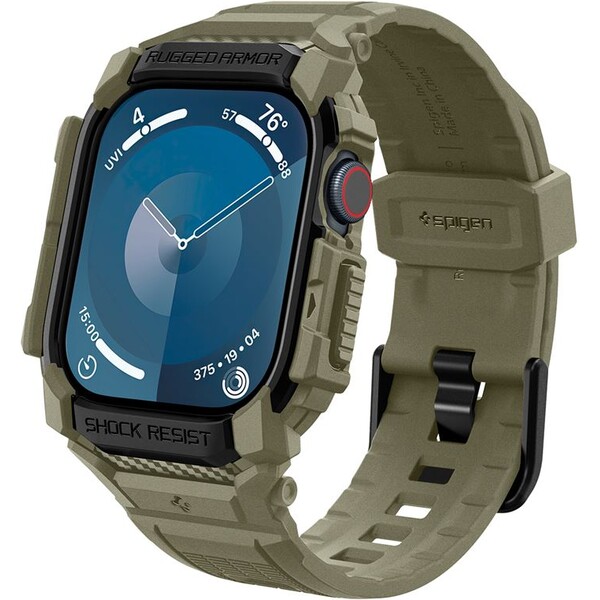 Spigen-Rugged-Armor-Pro-reminek-s-pouzdrem-Apple-Watch-10-11-46mm-zeleny