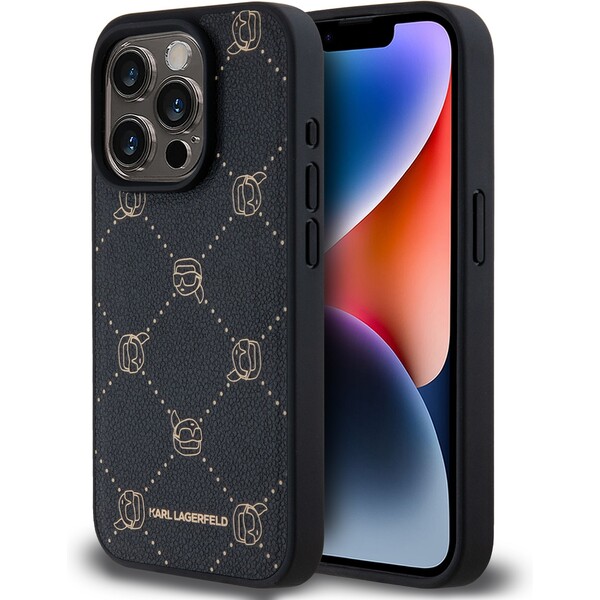 Karl-Lagerfeld-PU-Karl-Heads-Pattern-Magsafe-zadni-kryt-pro-iPhone-15-Pro-Max-cerny
