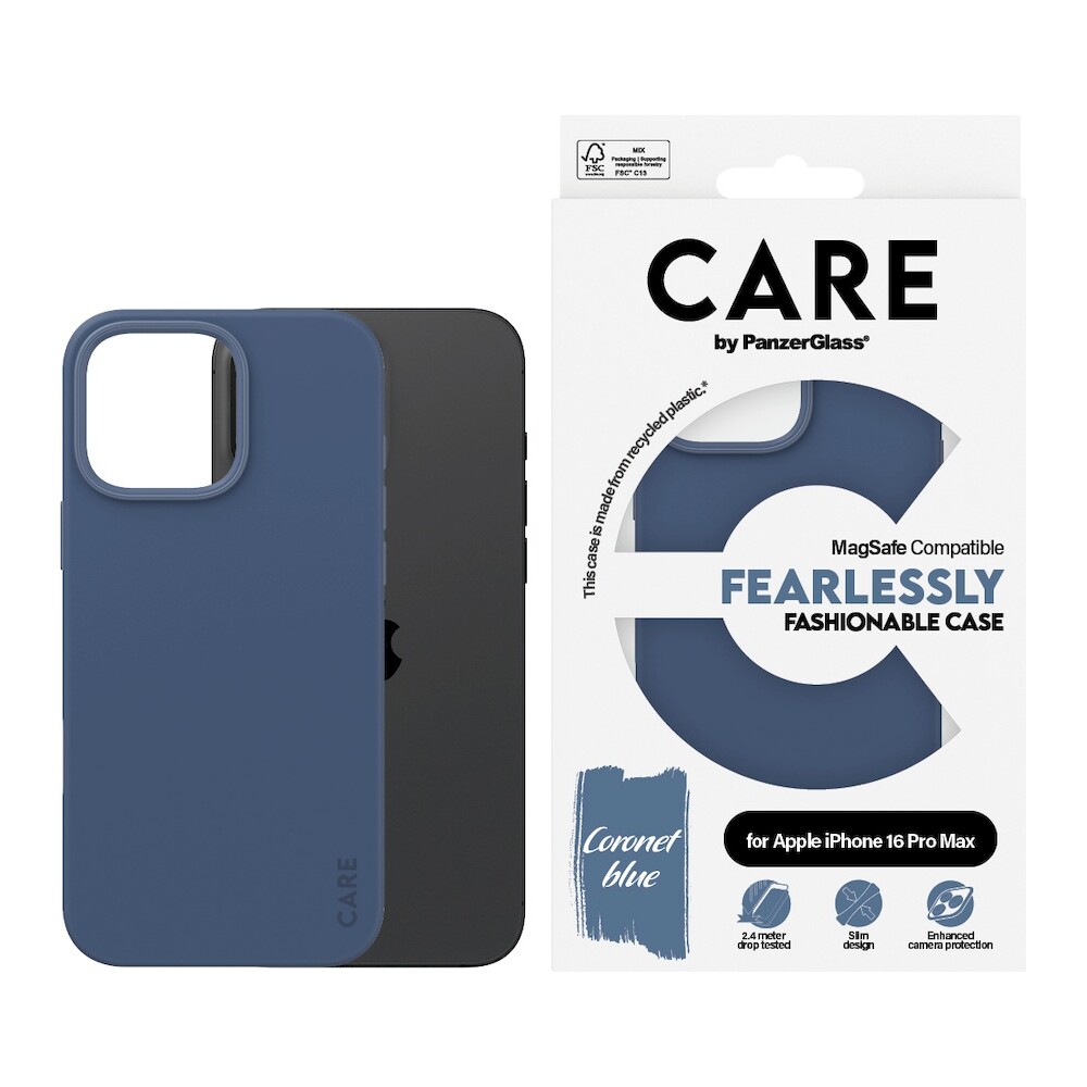 PanzerGlass-CARE-kryt-Apple-iPhone-16-Pro-Max-MagSafe-Fearlessly-modry