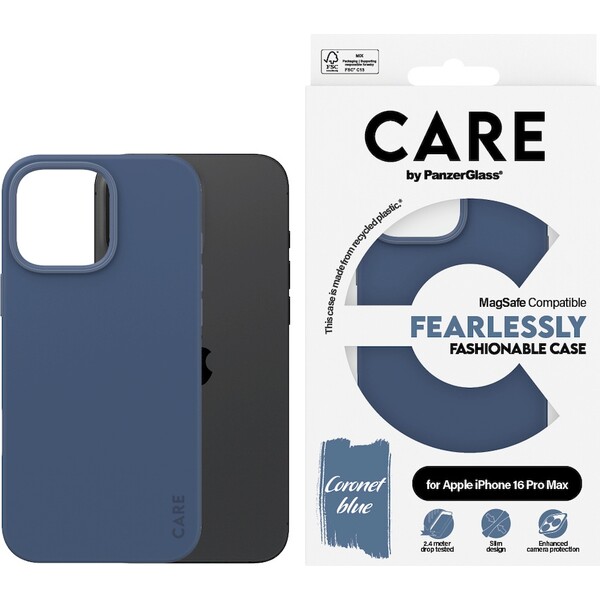 PanzerGlass-CARE-kryt-Apple-iPhone-16-Pro-Max-MagSafe-Fearlessly-modry