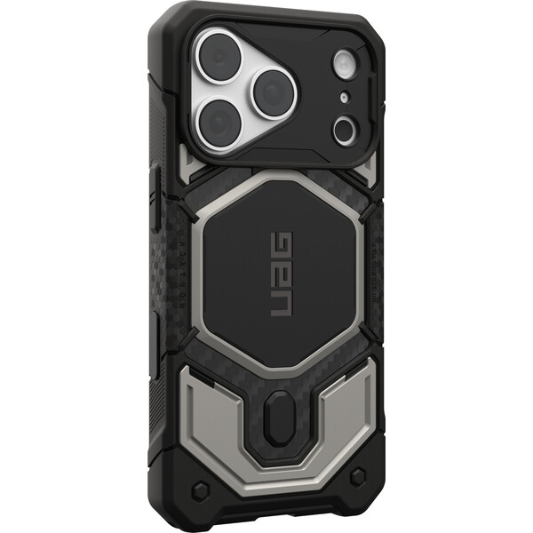 UAG-Monarch-Pro-MagSafe-Titanium-kryt-iPhone-18-Pro-17-Pro-stribrny