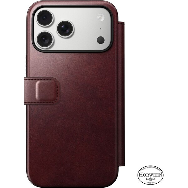 Nomad-Modern-Leather-Folio-Horween-MagSafe-kozene-pouzdro-iPhone-17-Pro-Max-Burgundy