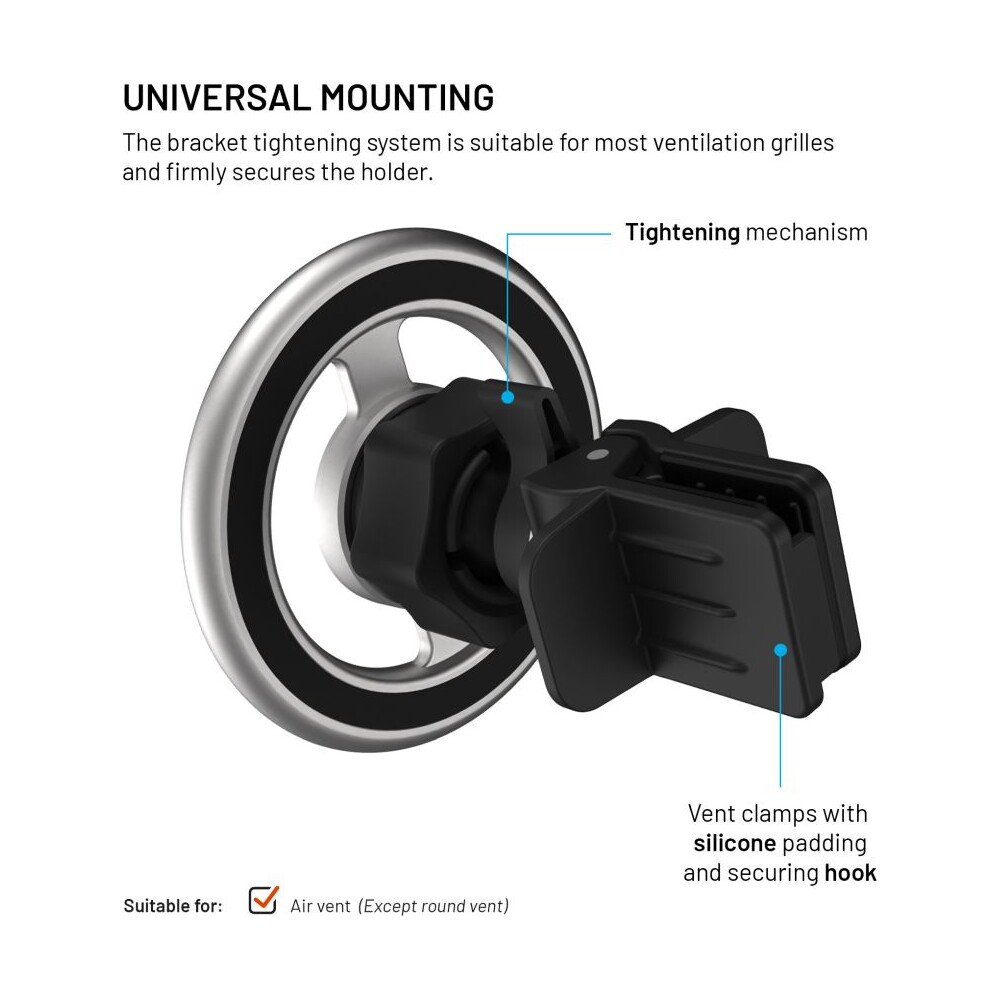 FIXED-MagMount-Vent-MagSafe-drzak-do-ventilace-stribrny