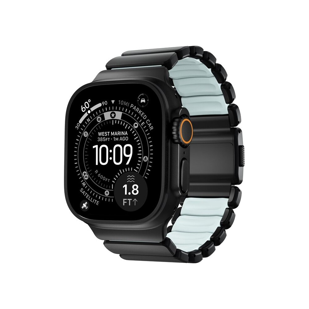Nomad-Stratos-Band-FKM-reminek-Apple-Watch-45-46-49mm-Black-Titanium-Icy-Blue