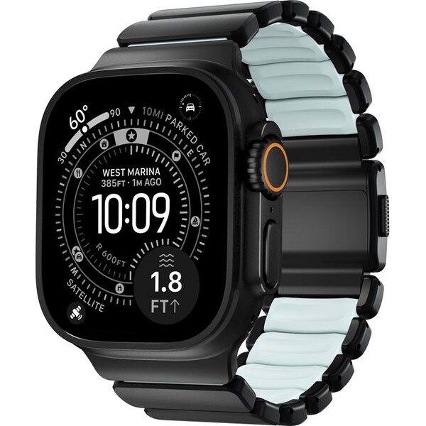 Nomad-Stratos-Band-FKM-reminek-Apple-Watch-45-46-49mm-Black-Titanium-Icy-Blue