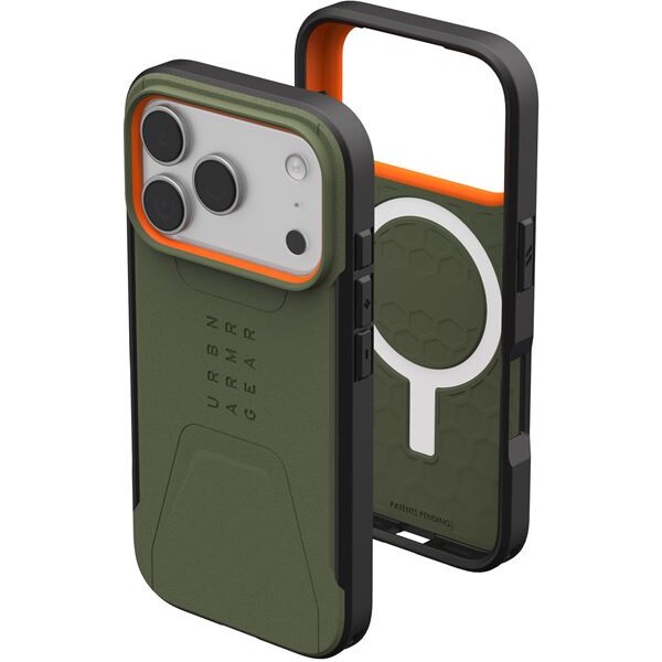 UAG-Civilian-Magsafe-kryt-iPhone-17-Pro-zeleny-oranzovy