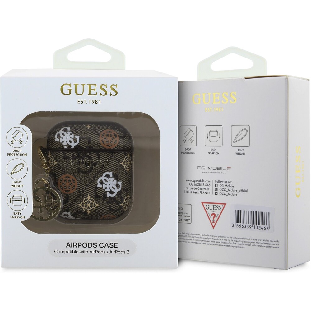 Guess-PU-4G-Peony-Charm-pouzdro-pro-AirPods-1-2-hnede