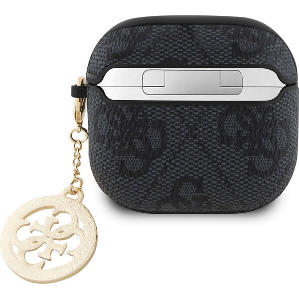 Guess-4G-Script-PC-PU-Charm-pouzdro-AirPods-4-cerne
