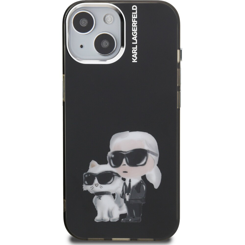 Karl-Lagerfeld-IML-Aquarelle-Karl-and-Choupette-kryt-iPhone-15-cerny
