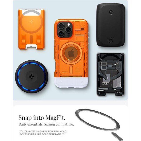 Spigen-Classic-C1-MagSafe-kryt-iPhone-16-Pro-tangerine