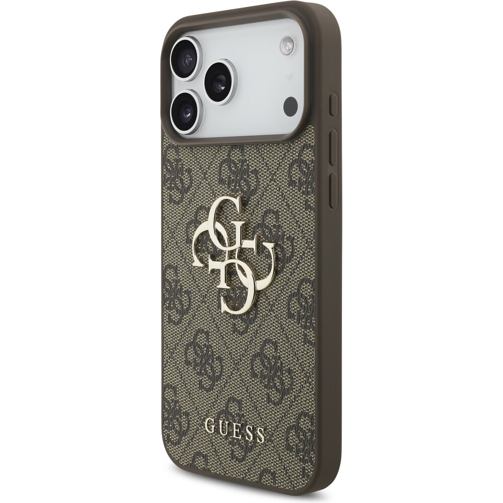 Guess-PU-4G-Metal-Logo-Strap-kryt-iPhone-17-Pro-Max-hnedy