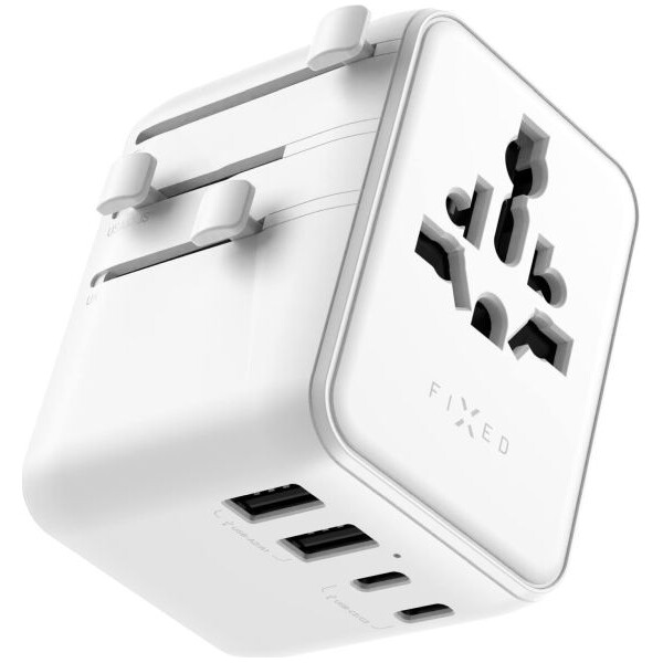 FIXED-Voyager-70W-cestovni-adapter-pro-EU-UK-USA-AUS-3xUSB-C-a-2xUSB-GaN-PD-bily