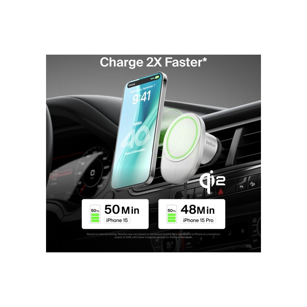 Belkin-BOOST-CHARGE-Qi2-MagSafe-drzak-do-auta-15W-sedy