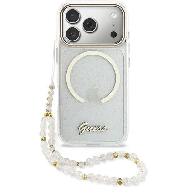 Guess-IML-Glitter-Script-Strap-MagSafe-kryt-iPhone-17-Pro-ciry