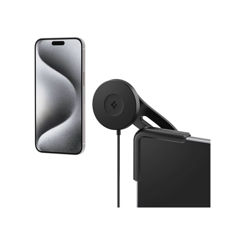 Spigen-Tesla-TapLock-MagSafe-Car-Mount-Charger-Qi2-drzak-s-nabijenim-cerny