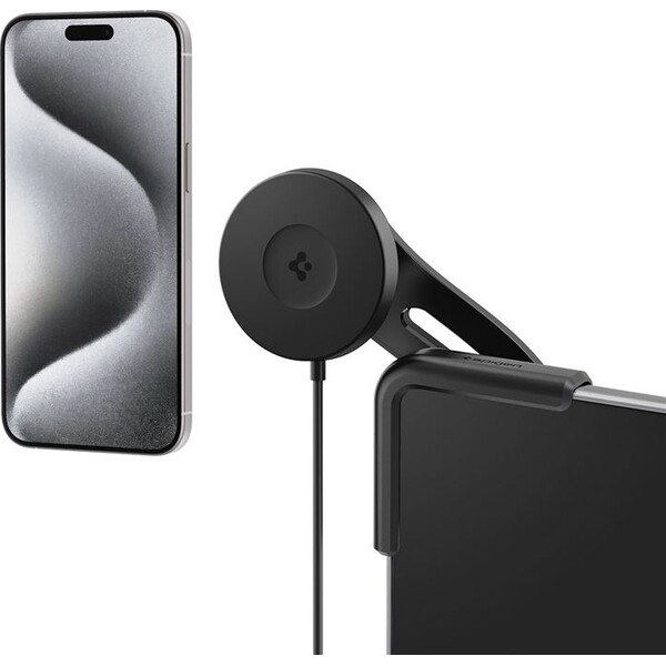 Spigen-Tesla-TapLock-MagSafe-Car-Mount-Charger-Qi2-drzak-s-nabijenim-cerny