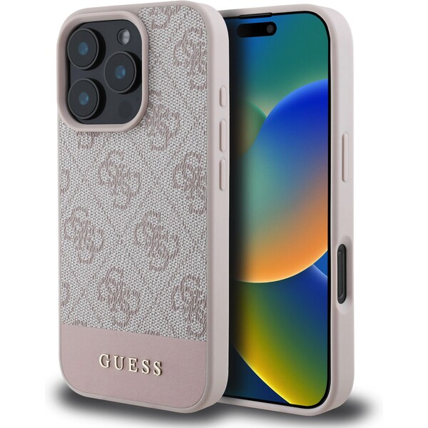 Guess-PU-4G-Stripe-kryt-iPhone-16-Pro-ruzovy