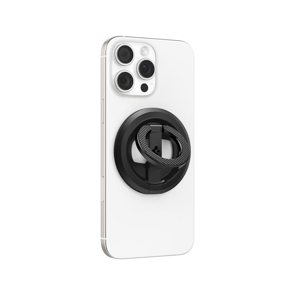 Spigen-O-Mag-Magnetic-Phone-Holder-MagSafe-stojanek-cerny