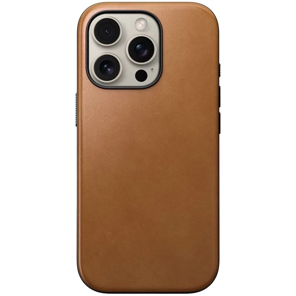 Nomad Modern Leather Case MagSafe kryt iPhone 16 Pro světle hnědý - Pouzdra - Obrázek 98deaa25f3364d14b6b0b70cde776aca