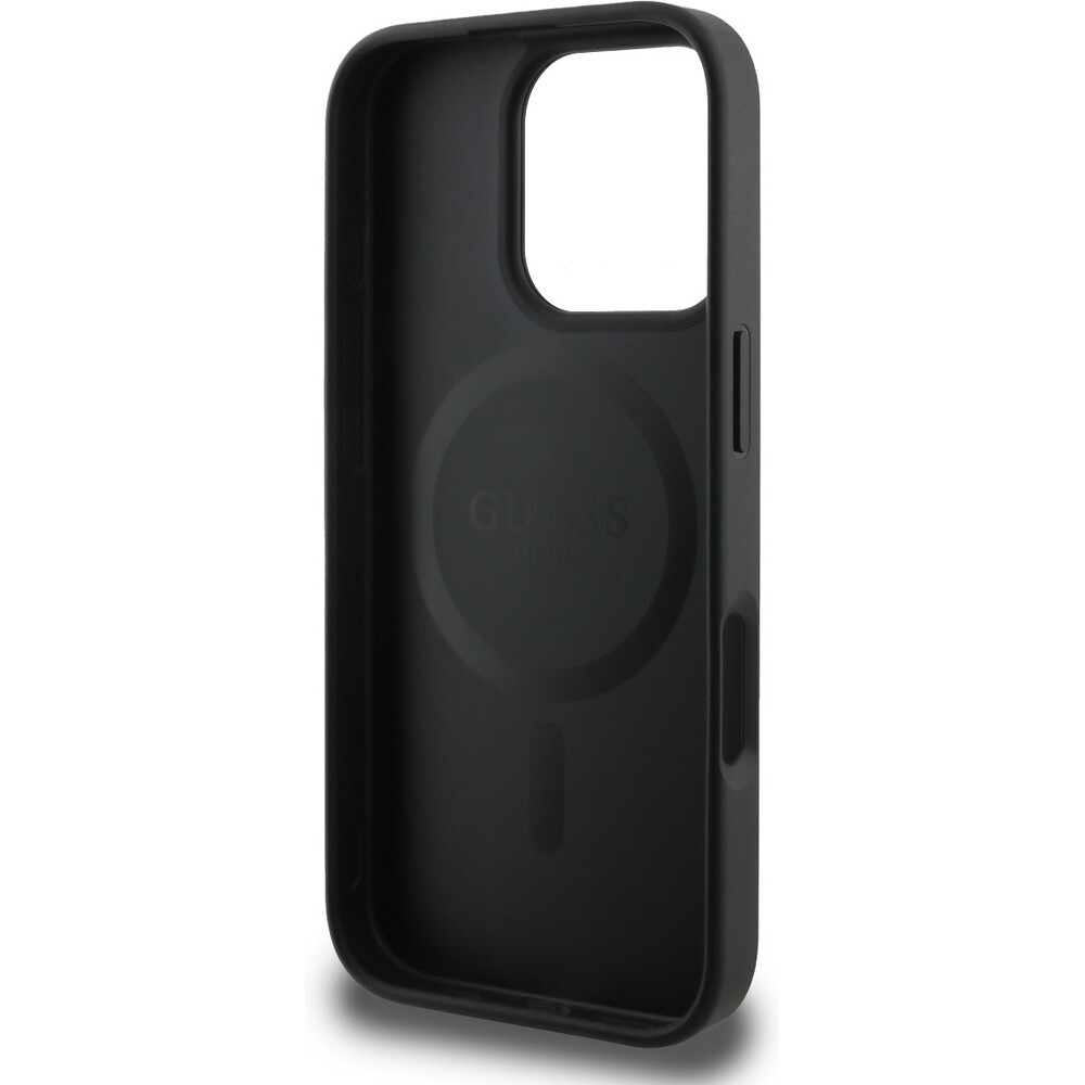 Guess-PU-Grained-Classic-Logo-MagSafe-kryt-iPhone-16-Pro-cerny