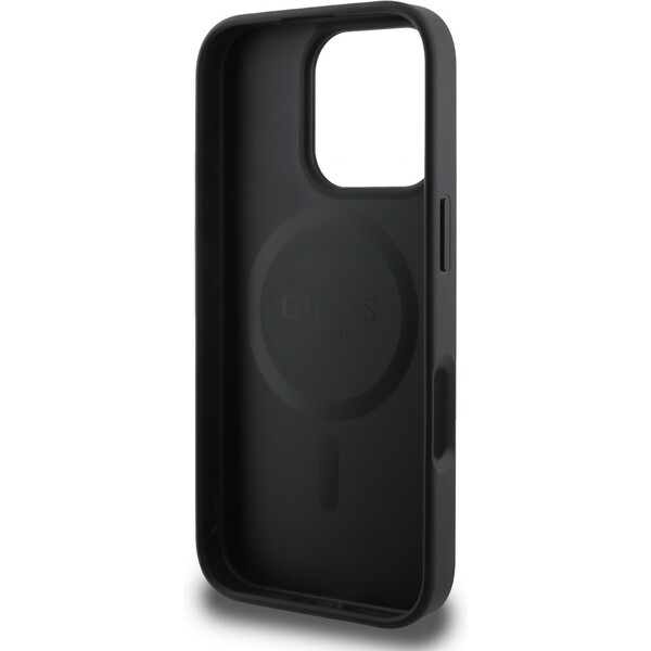 Guess-PU-Grained-Classic-Logo-MagSafe-kryt-iPhone-16-Pro-cerny