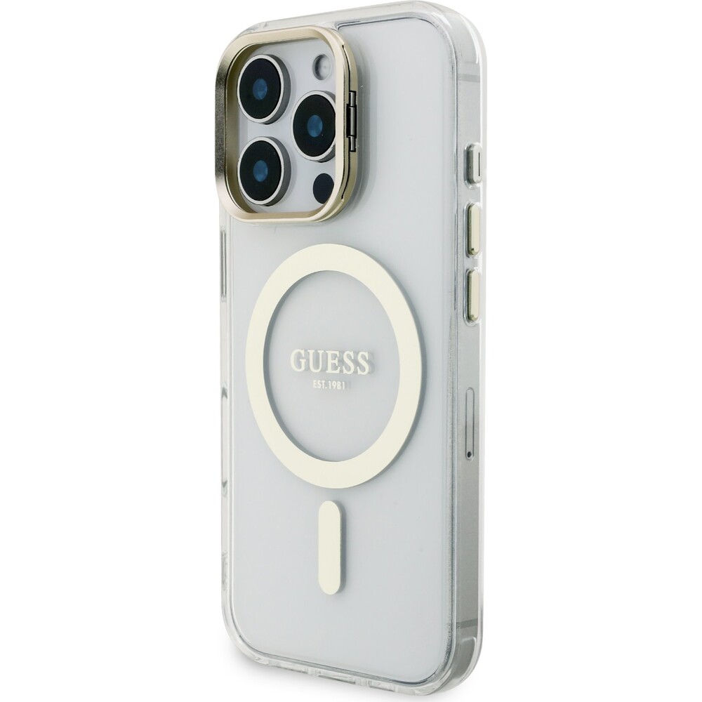 Guess-PC-TPU-Electroplated-Stand-Camera-Frame-MagSafe-kryt-s-vymenitelnym-pozadim-iPhone-16-Pro