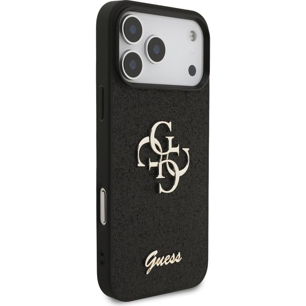 Guess-PU-Fixed-Glitter-4G-Metal-Logo-kryt-iPhone-17-Pro-Max-cerny