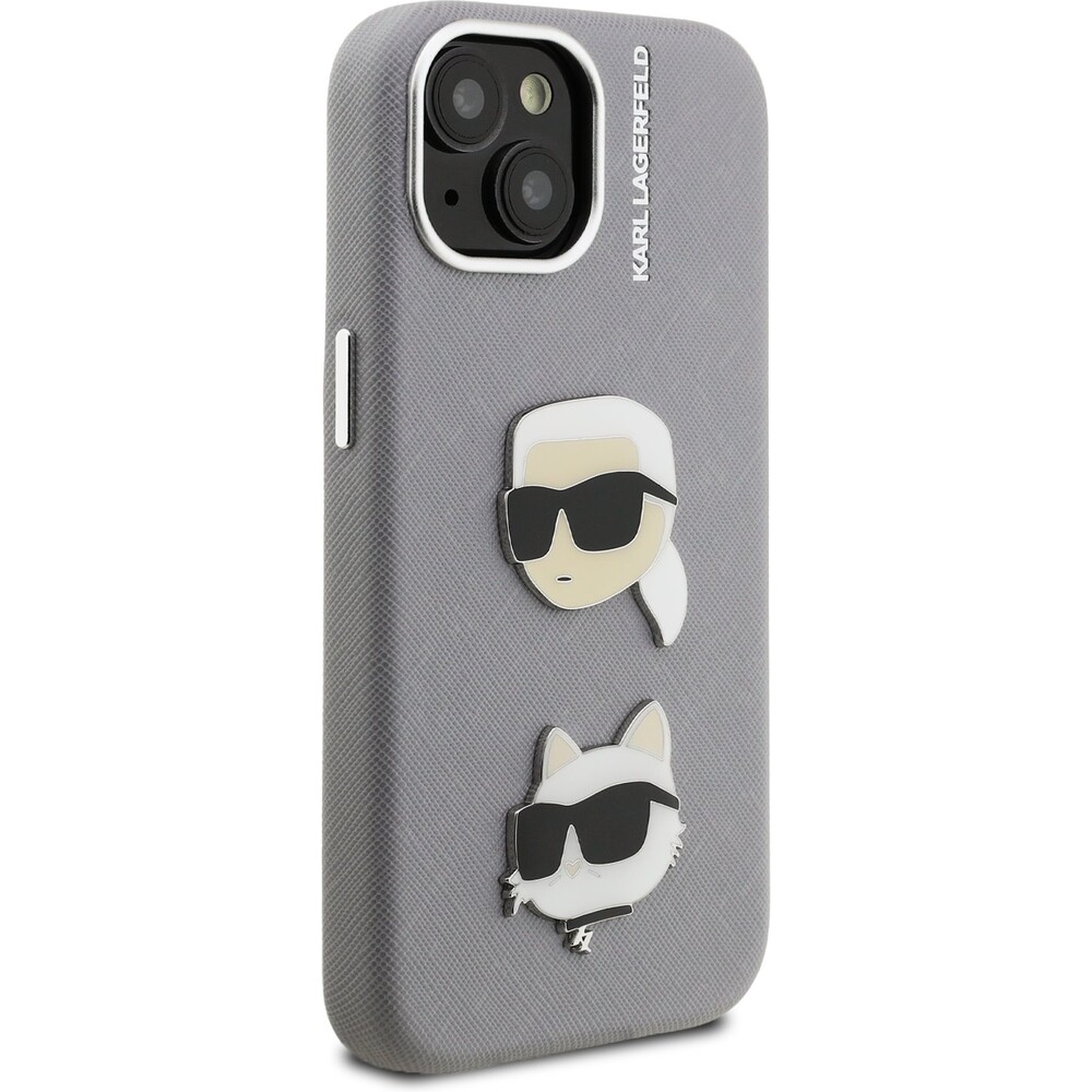 Karl-Lagerfeld-Grained-PU-K-CH-Heads-kryt-iPhone-15-sedy