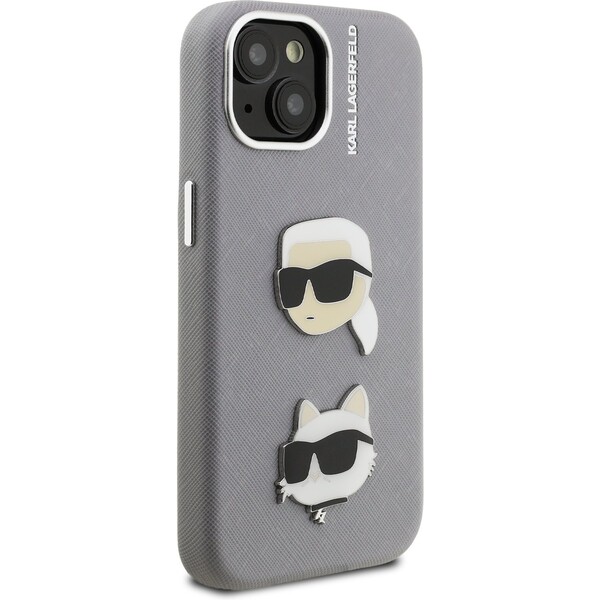 Karl-Lagerfeld-Grained-PU-K-CH-Heads-kryt-iPhone-15-sedy