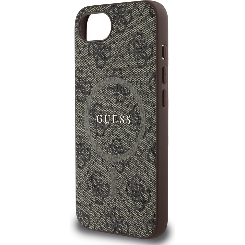 Guess-PU-Leather-4G-Colored-Ring-MagSafe-kryt-iPhone-17e-16e-hnedy