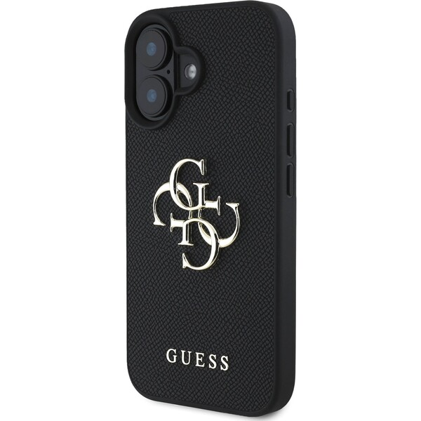 Guess-PU-Grained-4G-Metal-Logo-kryt-iPhone-16-cerny