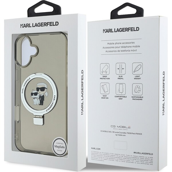 Karl-Lagerfeld-Ringstand-Karl-and-Choupette-MagSafe-kryt-pro-iPhone-16-Plus-cerny