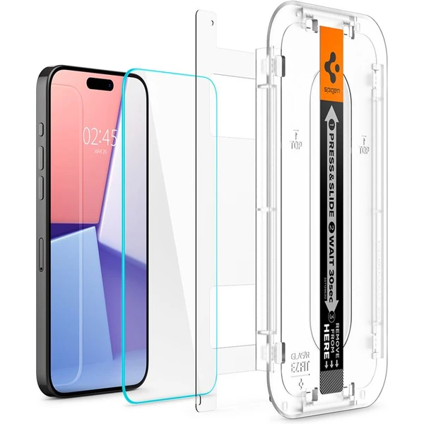 Spigen Glass tR EZ Fit 2 Pack tvrzené sklo iPhone 15 Pro Max čiré - Ochranné folie a skla - Obrázek 9CZ8000601