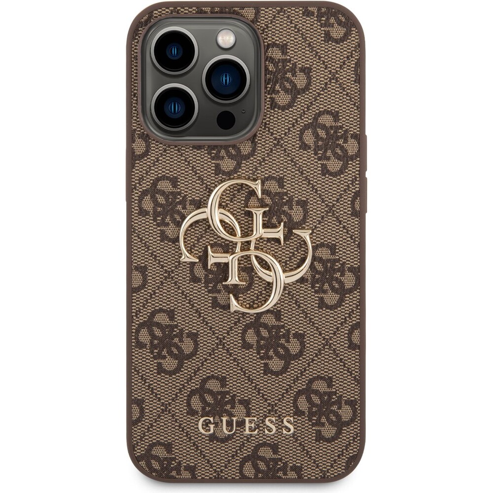 Guess-PU-4G-Metal-Logo-kryt-iPhone-14-Pro-Max-hnedy
