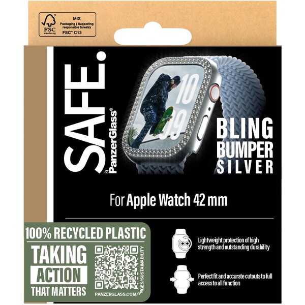PanzerGlass-SAFE-Apple-Watch-10-11-42mm-bumper-trpytive-stribrny-ramecek