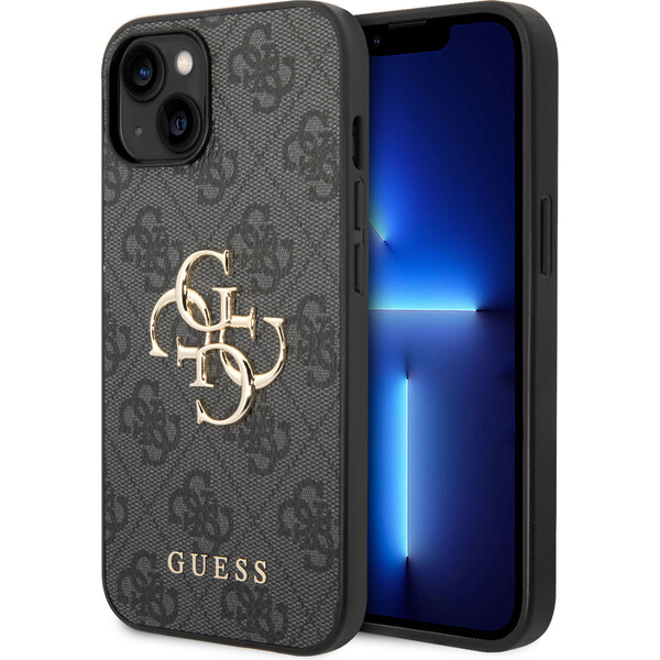 Guess-PU-4G-Metal-Logo-kryt-iPhone-15-sedy
