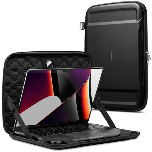Spigen-Rugged-Armor-Pro-pouzdro-MacBook-Pro-14-M4-2024-M3-2023-M2-2023-M1-2021-cerne