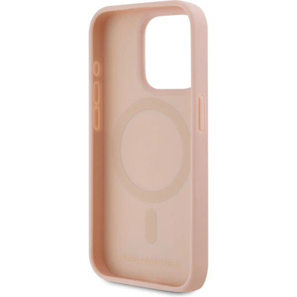 Karl Lagerfeld PU Leather Monogram Metal Logo Magsafe zadní kryt iPhone 15 Pro Max růžový - Pouzdra - Obrázek 9JN5000J01