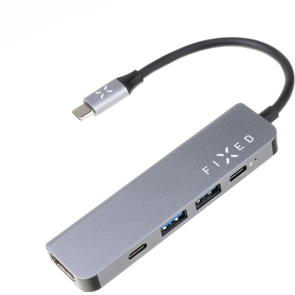 FIXED-USB-C-HUB-Mini-5-portovy-pro-notebooky-a-tablety-sedy