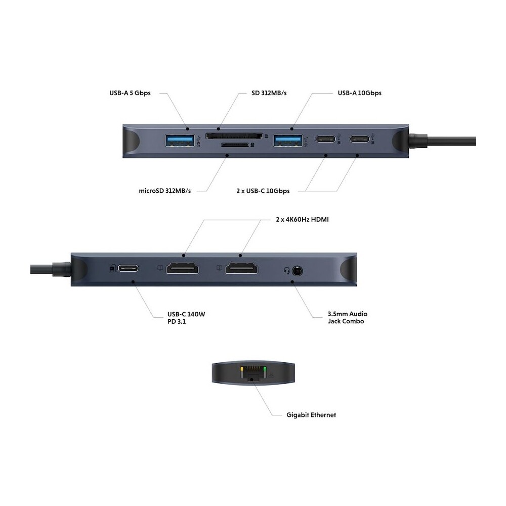 Hyper-EcoSmart-Gen-2-Dual-HDMI-USB-C-11-in-1-Hub-140W-PD-3-1-dokovaci-stanice