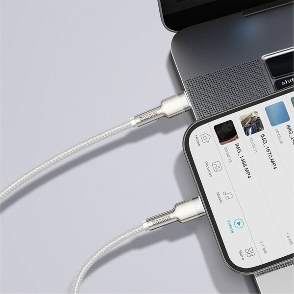 Baseus-Cafule-USB-C-Lightning-napajeci-kabel-20W-2m-bily