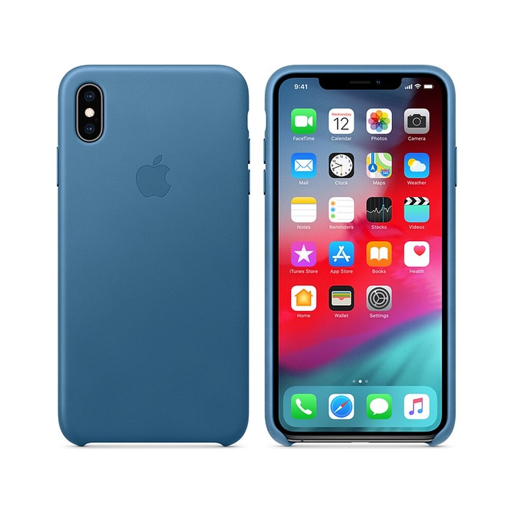 Apple-kozene-pouzdro-iPhone-XS-Max-modrosede