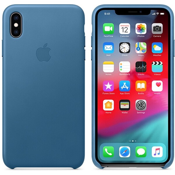 Apple-kozene-pouzdro-iPhone-XS-Max-modrosede