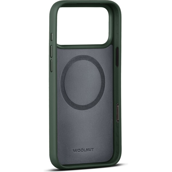 Woolnut-MagSafe-kozeny-kryt-iPhone-17-Pro-Max-tmave-zeleny