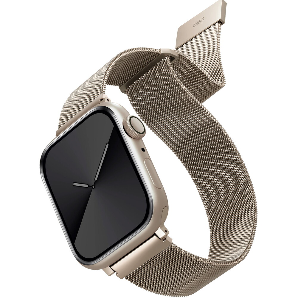 UNIQ-Dante-ocelovy-reminek-Apple-Watch-46-45-44-42mm-starlight