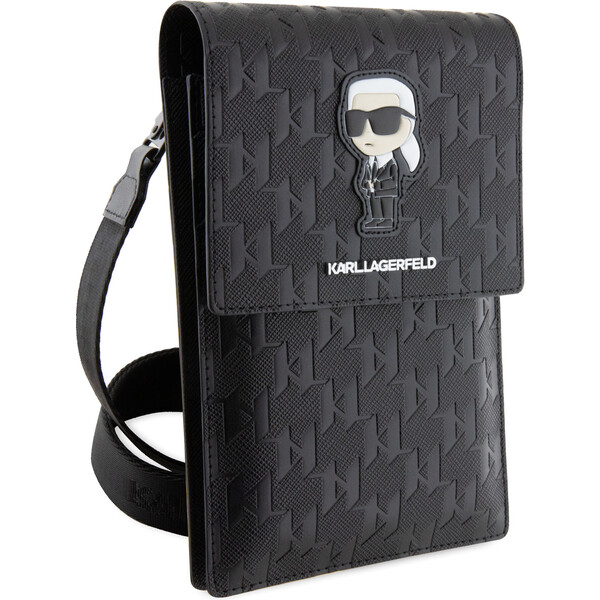 Karl-Lagerfeld-Saffiano-Monogram-Ikonik-NFT-Wallet-Bag-pouzdro-cerne